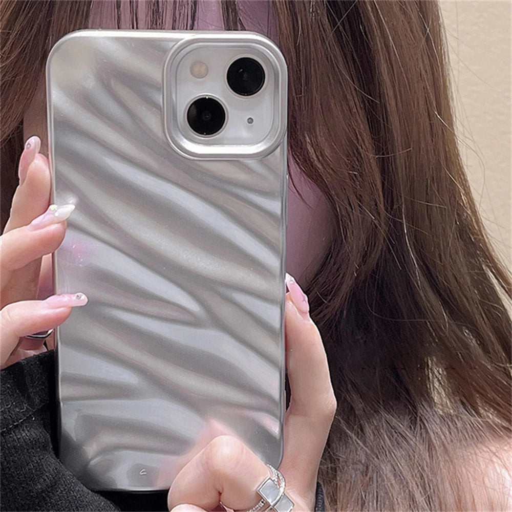 Luxury Silver Silk Pattern Phone Case