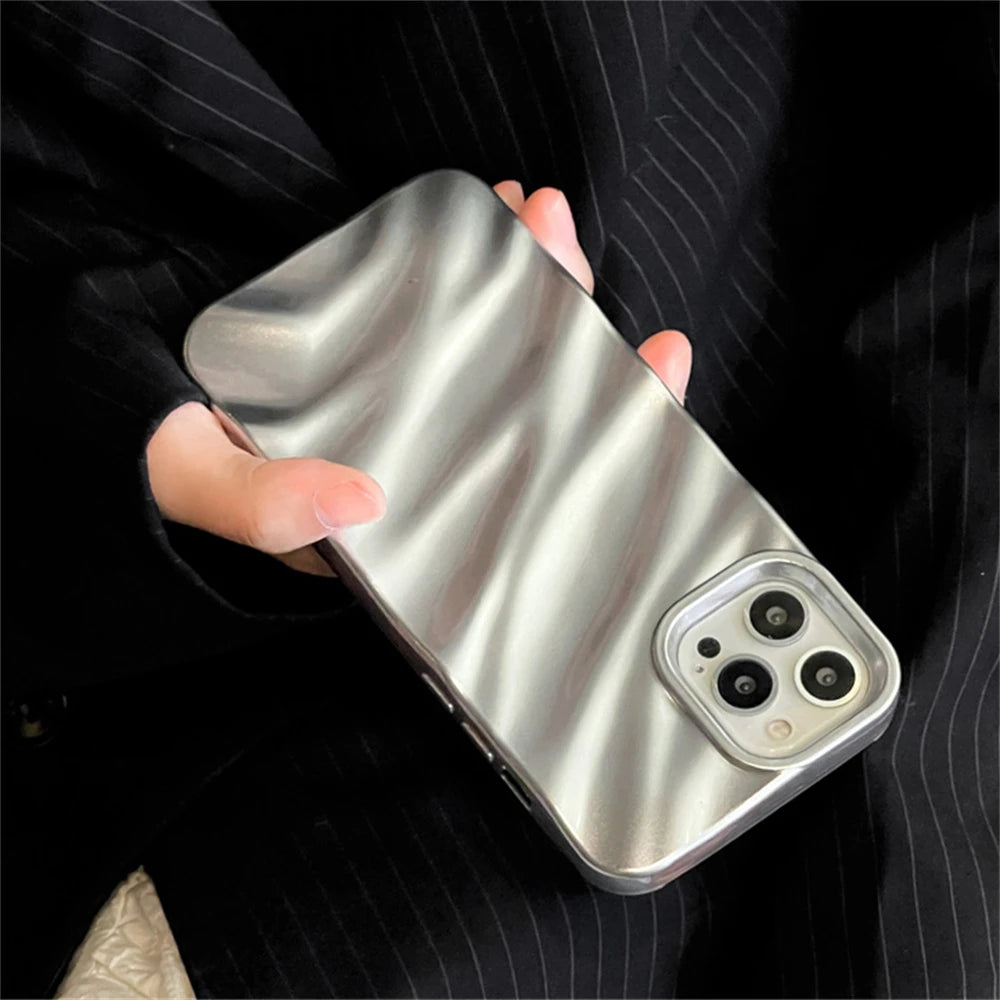 Luxury Silver Silk Pattern Phone Case